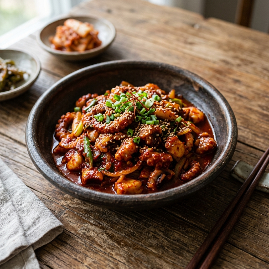 ร้านปลาหมึกผัดเผ็ดระดับตำนานที่คนท้องถิ่นยืนต่อคิว, คยองอิลนากจิ (경일낙지 제주본점)