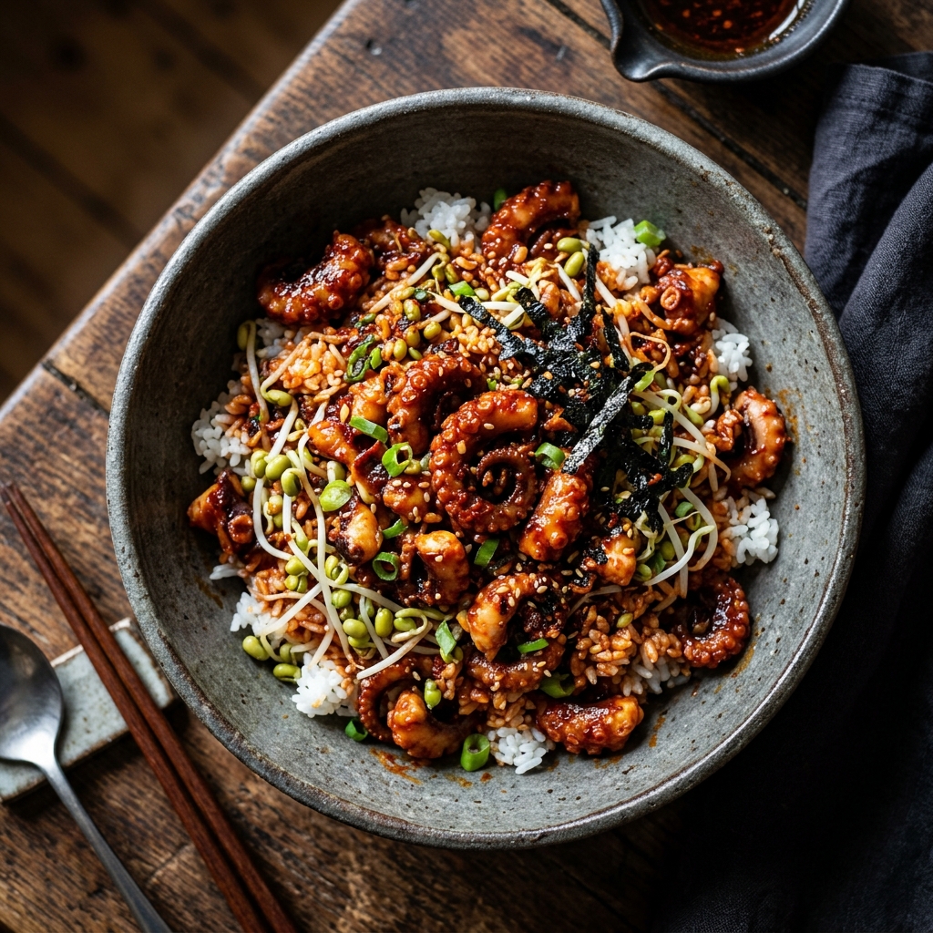 ร้านปลาหมึกผัดเผ็ดระดับตำนานที่คนท้องถิ่นยืนต่อคิว, คยองอิลนากจิ (경일낙지 제주본점)